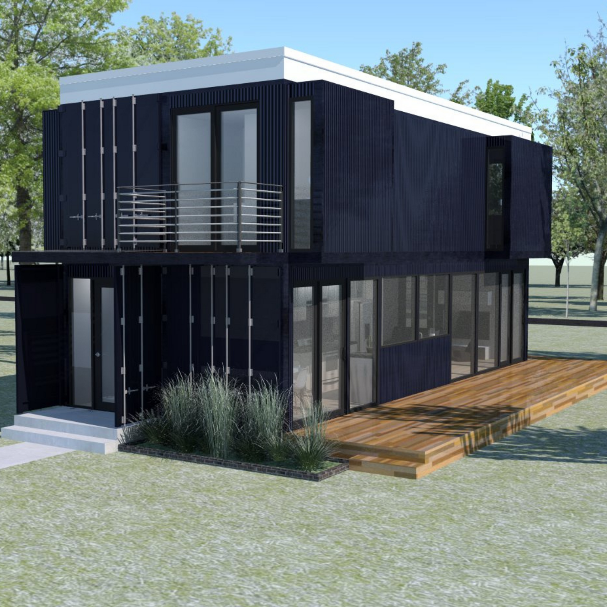The Journey Custom Container Builders Home Side Elevation